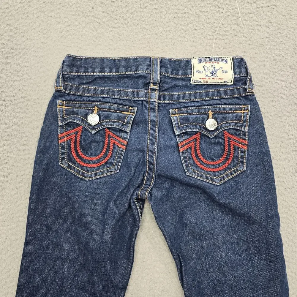 True Religion Girls Jeans Size 12 Blue Denim Bootcut Cotton USA Fabric Kids